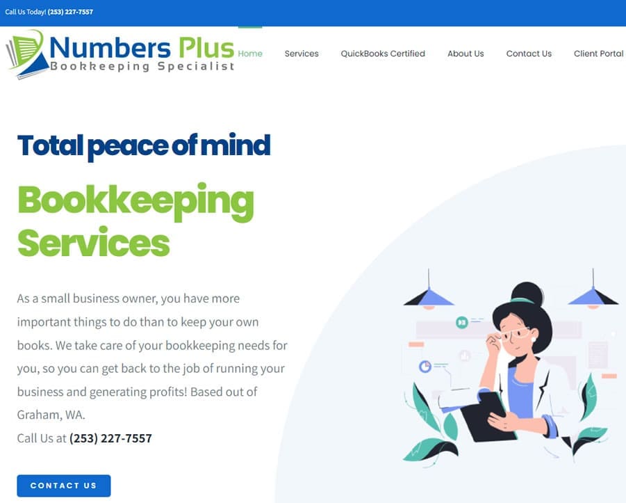 Book keeping web design website