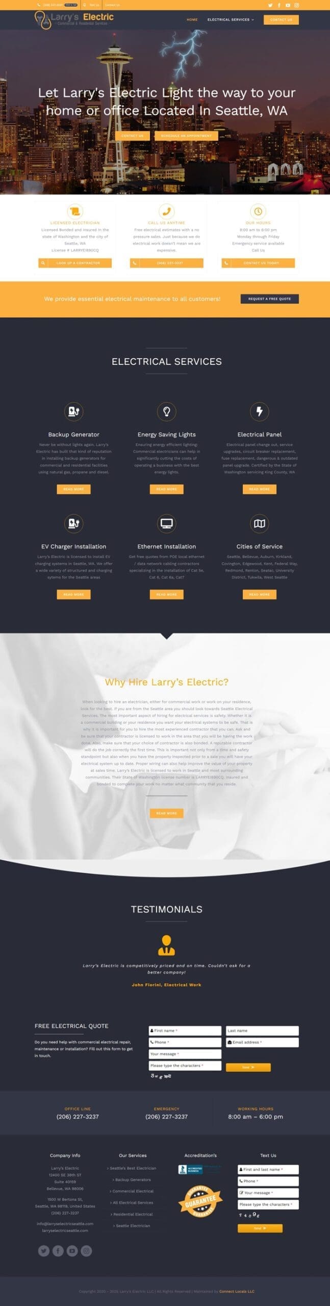 Electrician Web Design